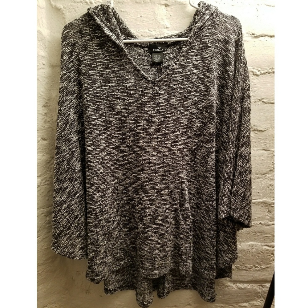 Rue21 Hooded Gray Poncho